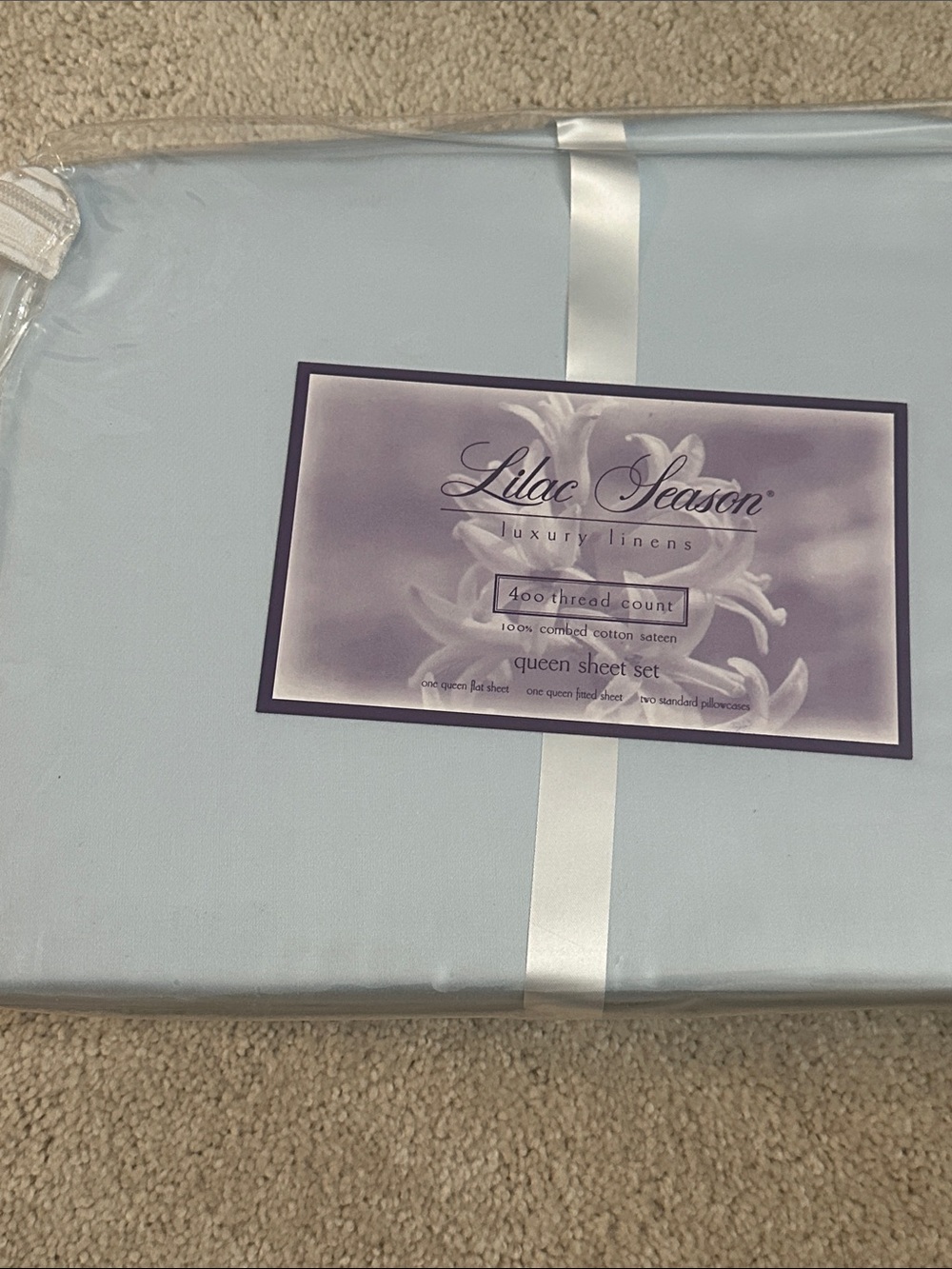 400TC Queen Sheet Set - Light Blue